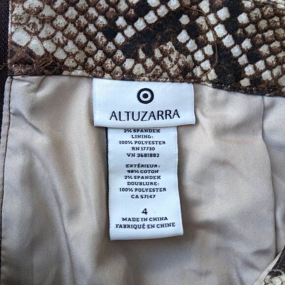 Altuzzara 4 Target Python Print Stretch Cotton Twill Side Slit Pencil Skirt Sz 4 - Picture 3 of 8